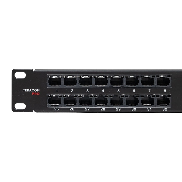 Патч-панель высокой плотности TERACOM PRO 19'' Cat.5E 1U неэкранированная UTP 48 портов RJ-45 Dual IDC с органайзером