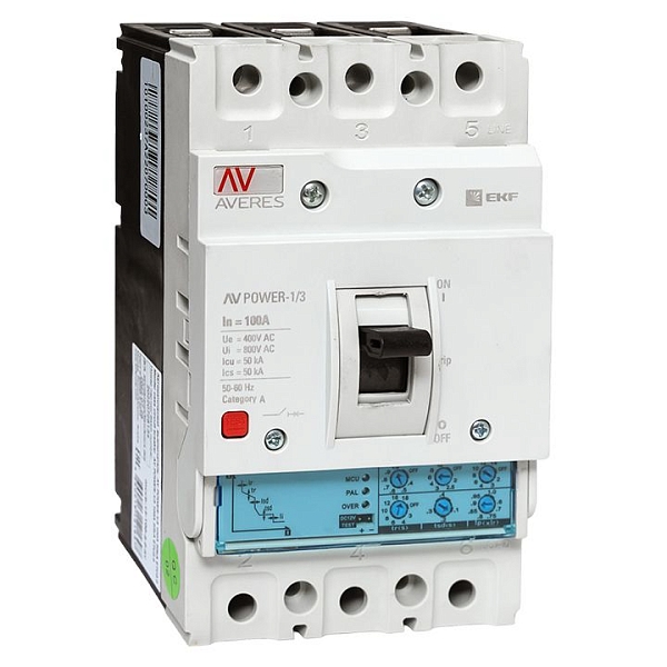 Выключатель автоматический в литом корпусе AV-POWER-1/3 100А 50кА ETU2.0 EKF