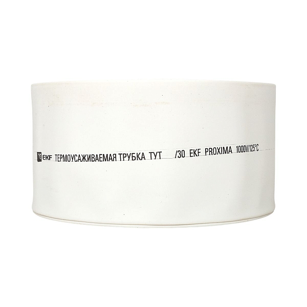 Термоусаживаемая трубка ТУТ нг 80/40 белая рулон EKF PROxima