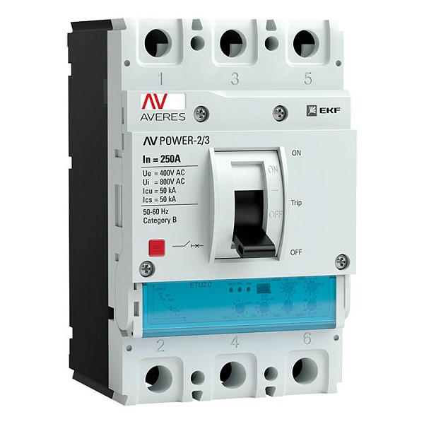Выключатель автоматический в литом корпусе AV-POWER-2/4 250А 50кА ETU2.0 EKF
