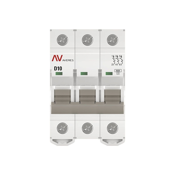 Выключатель автоматический AV-6 3P 10A (D) 6kA EKF AVERES