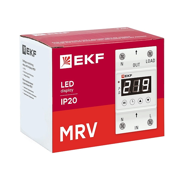 Реле напряжения с дисплеем MRV 63A EKF PROxima