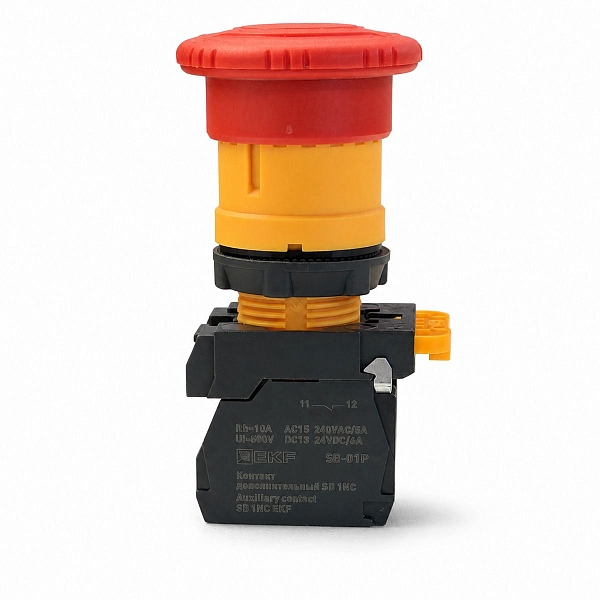Кнопка SB-81 грибовидная поворотная 2NC красная IP65
