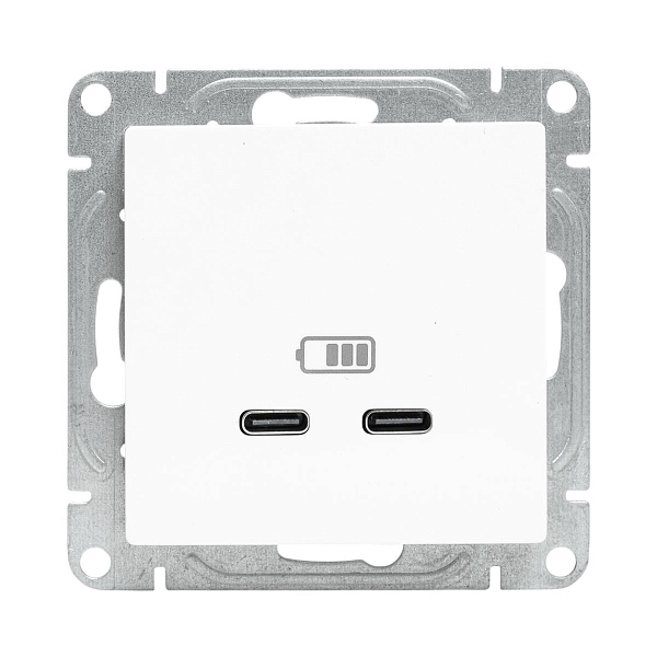 Механизм розетки USB-C - 2шт, белый Эпика EKF