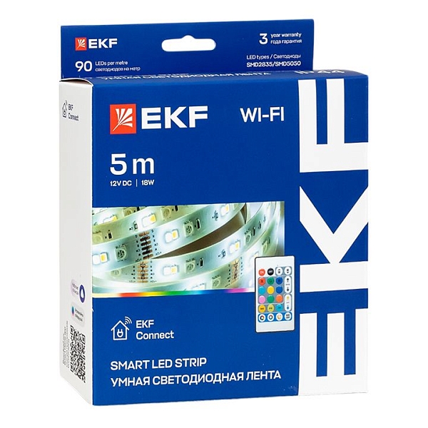 Умная светодиодная лента EKF Connect RGBW 5m