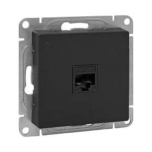 Механизм розетки RJ45 (cat6), чёрный Эпика EKF