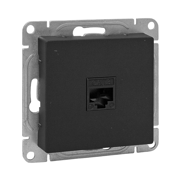 Механизм розетки RJ45 (cat6), чёрный Эпика EKF