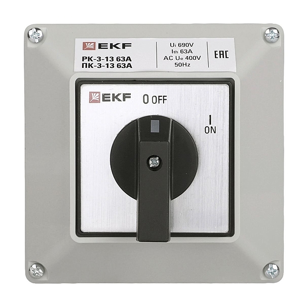 Переключатель кулачковый ПК-3-13 63А 3P "ВКЛ-ВЫКЛ" IP65 EKF PROxima