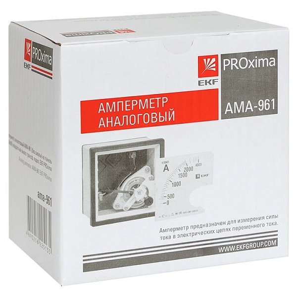 Амперметр АМA-961 (без шкалы) аналоговый на панель (96x96) квадратный вырез трансф. подкл. EKF PROxima
