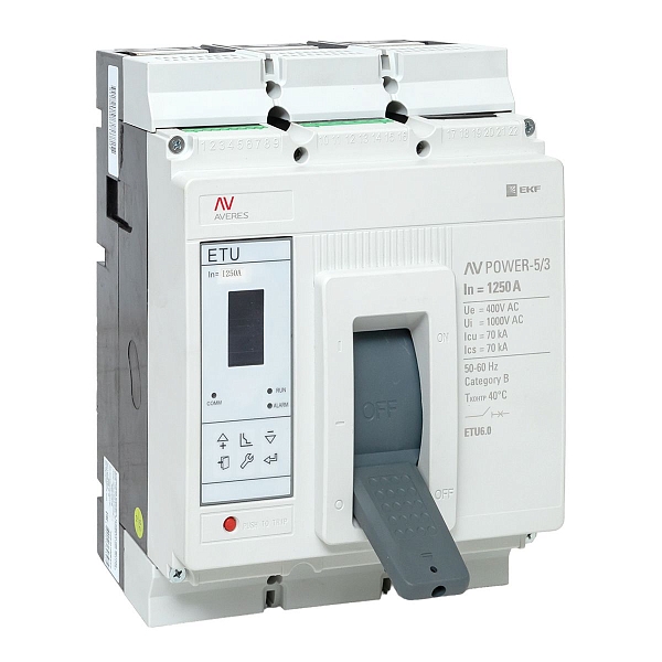 Выключатель автоматический в литом корпусе AV-POWER-5/3 1250А 70кА ETU6.0 EKF