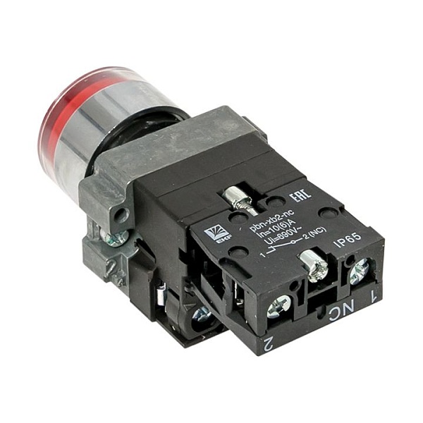 Кнопка BA42 с подсветкой 230В красная NC IP65 EKF PROxima