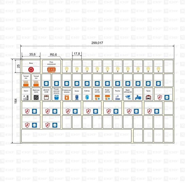 Комплект модульных наклеек большой (164x299) EKF PROxima