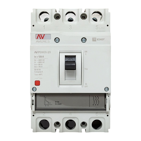 Выключатель автоматический в литом корпусе AV-POWER-2/3 125А 80кА TR EKF