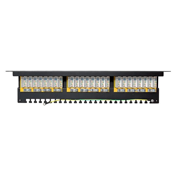 Патч-панель TERACOM CS 19'' Cat.6 1U полный экран STP 24 порта RJ-45 Dual IDC с органайзером