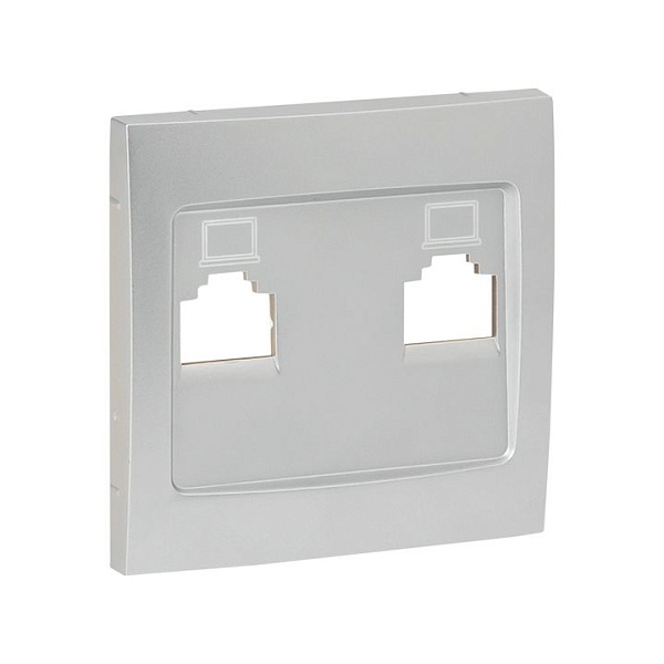 Валенсия лицевая панель розетки RJ-45 1-местная сталь EKF