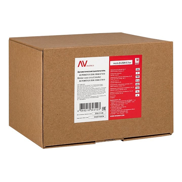 Выключатель автоматический в литом корпусе AV-POWER-2/3 250А 50кА ETU6.0 EKF