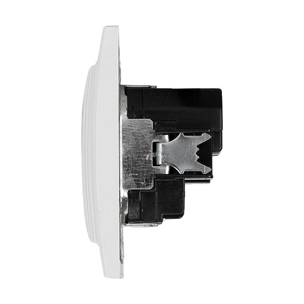 Минск Розетка 1-местная СП с/з 16А белая с защ. штор. с 2 USB 2,1А EKF