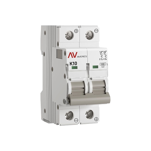 Выключатель автоматический AV-6 DC 2P 10A (K) 6kA EKF AVERES