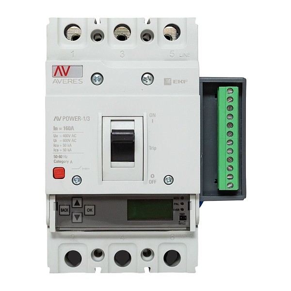 Выключатель автоматический в литом корпусе AV-POWER-1/3 160А 50кА ETU6.2 EKF