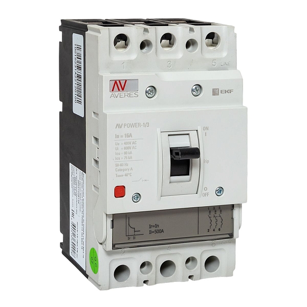 Выключатель автоматический в литом корпусе AV-POWER-1/3 16А 80кА TR EKF
