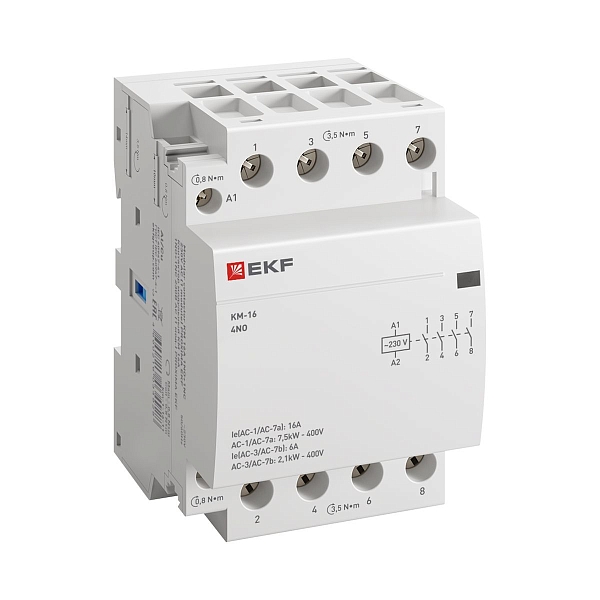 Контактор модульный КМ 16А 4NO 230В АС (3 мод.) PROXIMA EKF