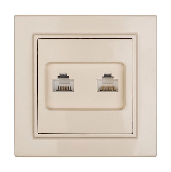 Розетка RJ-45+Phone СП бежевый Минск EKF