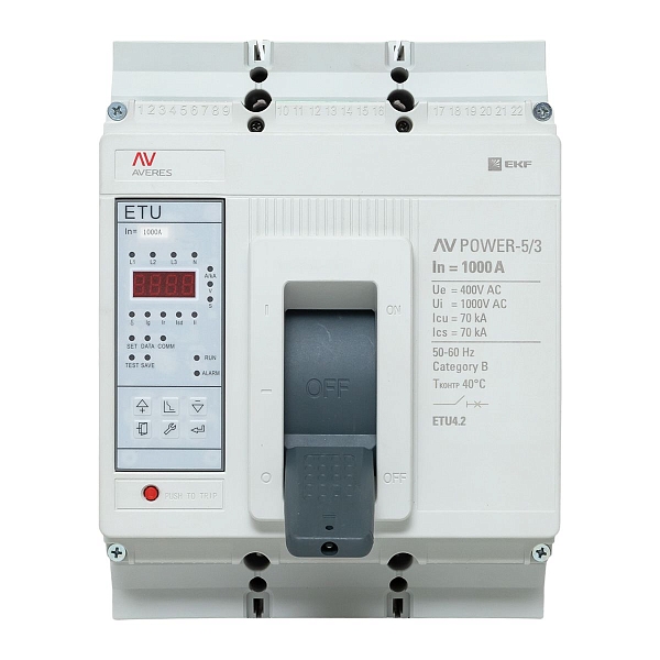 Выключатель автоматический в литом корпусе AV-POWER-5/3 1000А 70кА ETU4.2 EKF