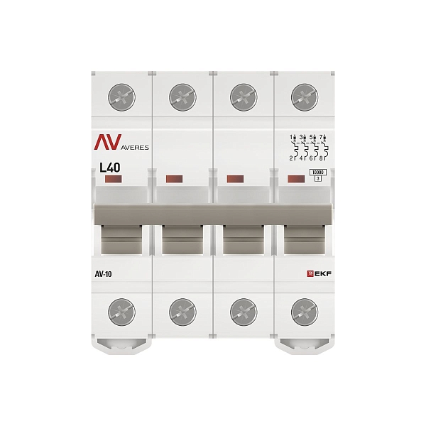 Выключатель автоматический AV-10 4P 40A (L) 10kA EKF AVERES