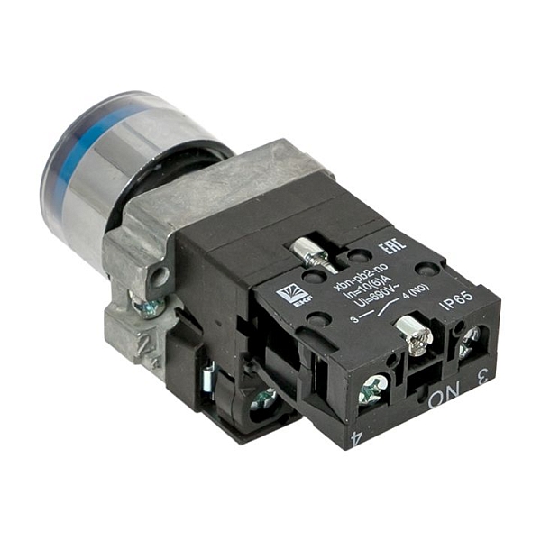 Кнопка BA61 с подсветкой 230В синяя NO IP65 EKF PROxima