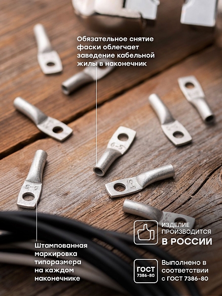 Наконечник медный луженый ТМЛ 6-5-4 EKF PROxima