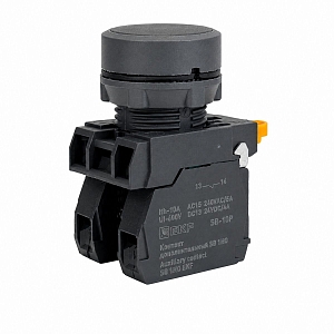 Кнопка SB-21 плоская без фиксации 1NO+1NС черная IP65 EKF