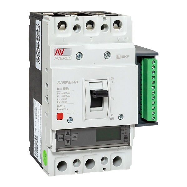 Выключатель автоматический в литом корпусе AV-POWER-1/3 160А 50кА ETU6.2 EKF