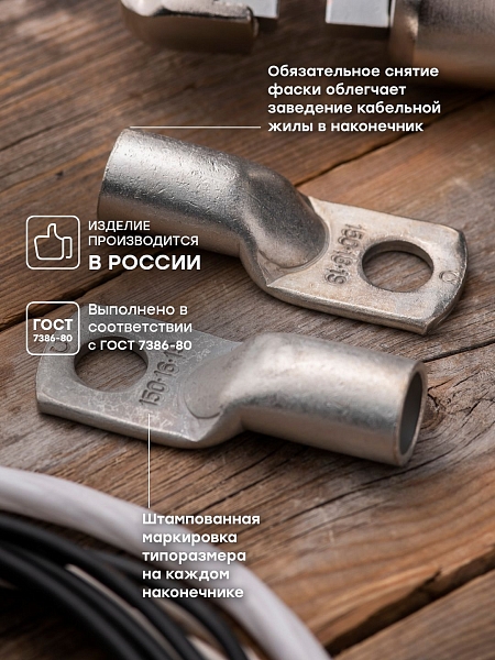 Наконечник медный луженый ТМЛ 150-16-19 EKF PROxima