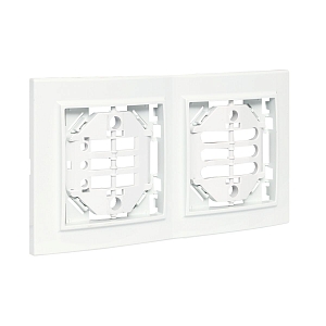 Минск Рамка 2-местная горизонтальная белая EKF