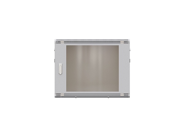 Шкаф настенный 19" TERACOM PRO 9U 600x450 мм дверь стеклянная с замком-ручкой серый