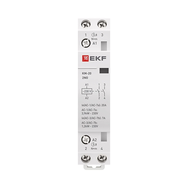 Контактор модульный КМ 20А 2NO 230В АС (1 мод.) PROXIMA EKF