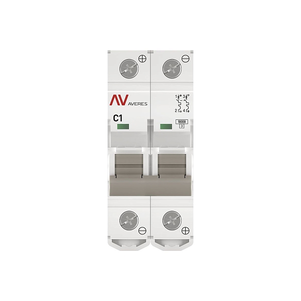 Выключатель автоматический AV-10 DC 2P 1A (C) 10kA EKF AVERES