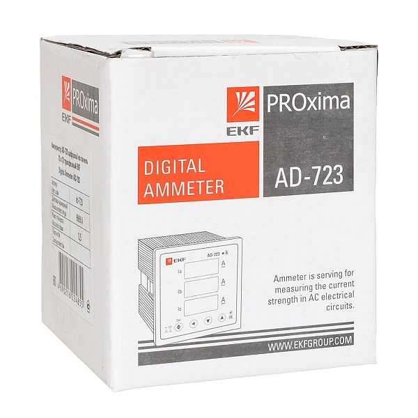 Амперметр AD-723 цифровой на панель (72x72) трехфазный EKF PROxima 