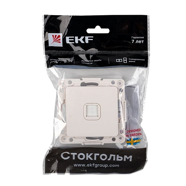 Стокгольм Механизм Розетки RJ-45 1-местной белый EKF