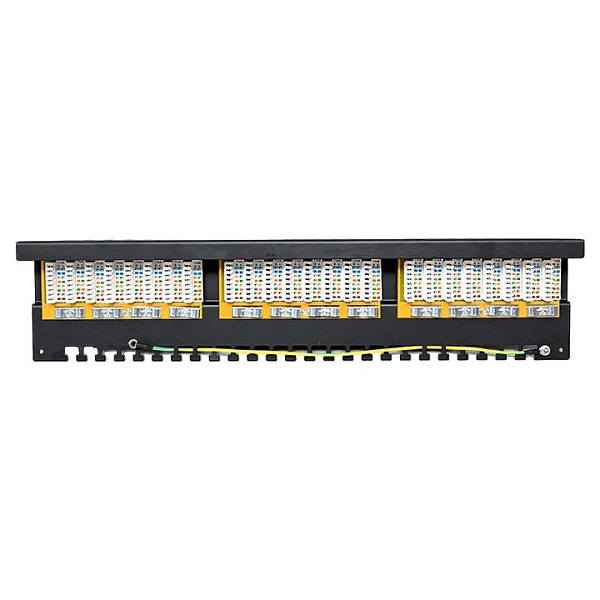 Патч-панель TERACOM PRO 19'' Cat.5E 1U полный экран STP 24 порта RJ-45 Dual IDC с органайзером
