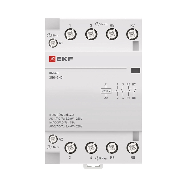 Контактор модульный КМ 40А 2NO+2NC 230В АС (3 мод.) PROXIMA EKF