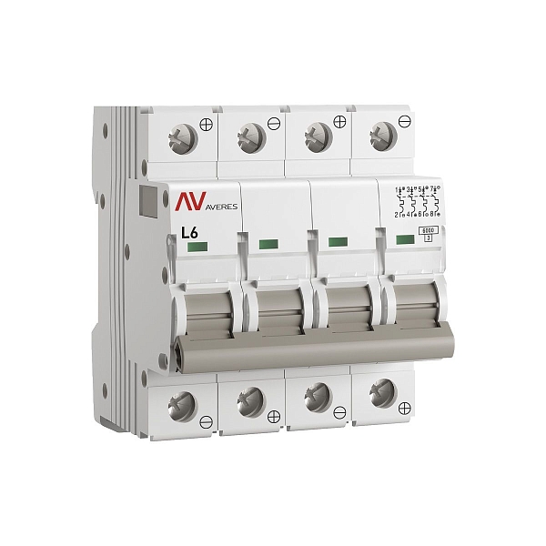 Выключатель автоматический AV-6 DC 4P 6A (L) 6kA EKF AVERES
