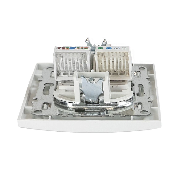 Минск Розетка RJ-45+Phone СП белая EKF