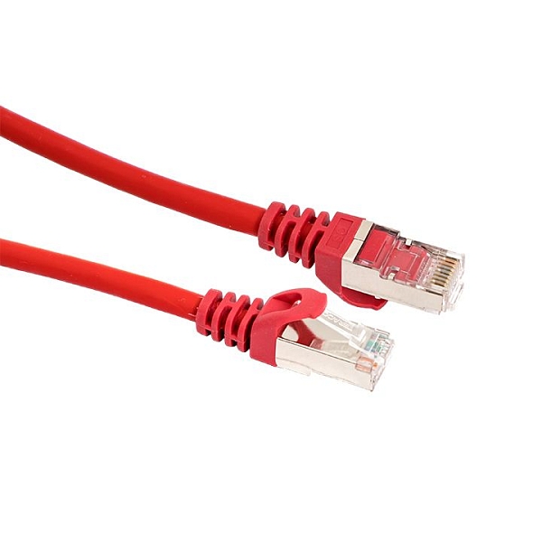 Патч-корд TERACOM CS Cat.6A экранированный S/FTP оболочка LSZH красный (1,0м)