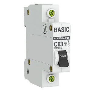 Автоматический выключатель ВА 47-29 1P 63А (C) 4,5кА BASIC