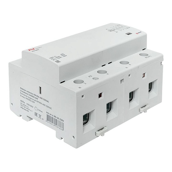 Контактор модульный КМ 80А 4NO 230В АС (6 мод.) AVERES EKF