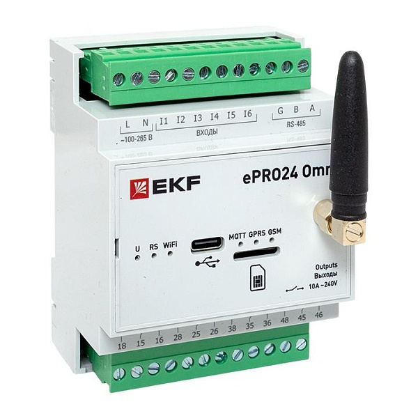 Контроллер удаленного управления 6вх/4вых Wi-Fi GSM 230 В ePRO24 Omni EKF