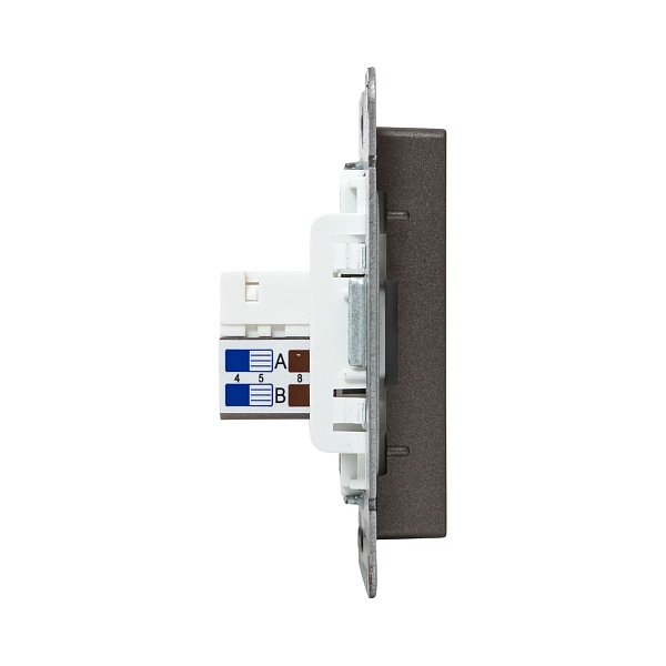 Механизм розетки RJ45 - 2шт, (cat5), мокко Эпика EKF