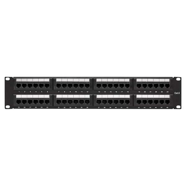 Патч-панель TERACOM CS 19'' Cat.6A 1U полный экран STP 24 порта RJ-45 Dual IDC с органайзером