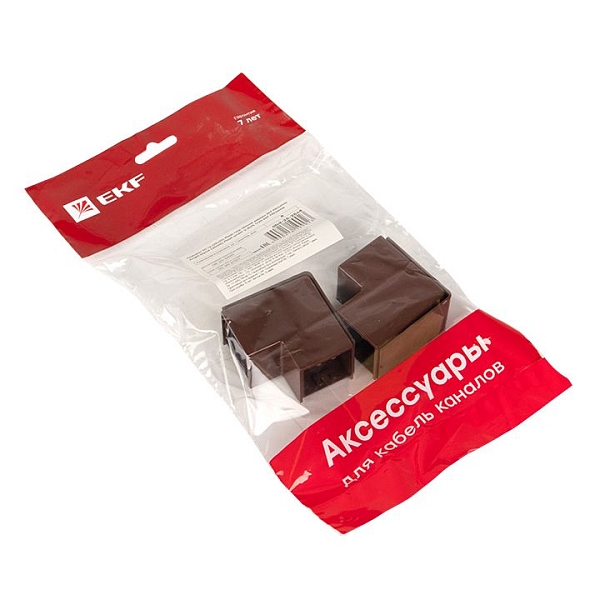 Поворот 90 гр. (25x25) (4 шт) темное дерево EKF-Plast 